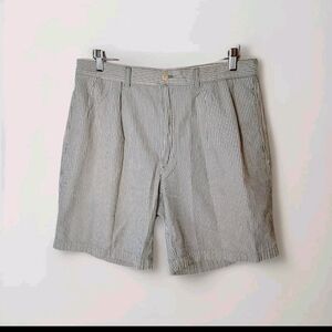 Polo Ralph Lauren Men's Seersucker Shorts Size 35W Green White Preppy Athleisure